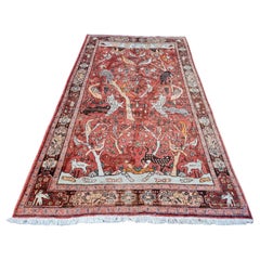 Handmade Antique Persian Malayer Rug 4.1' x 7.3' 1930s - 2K47