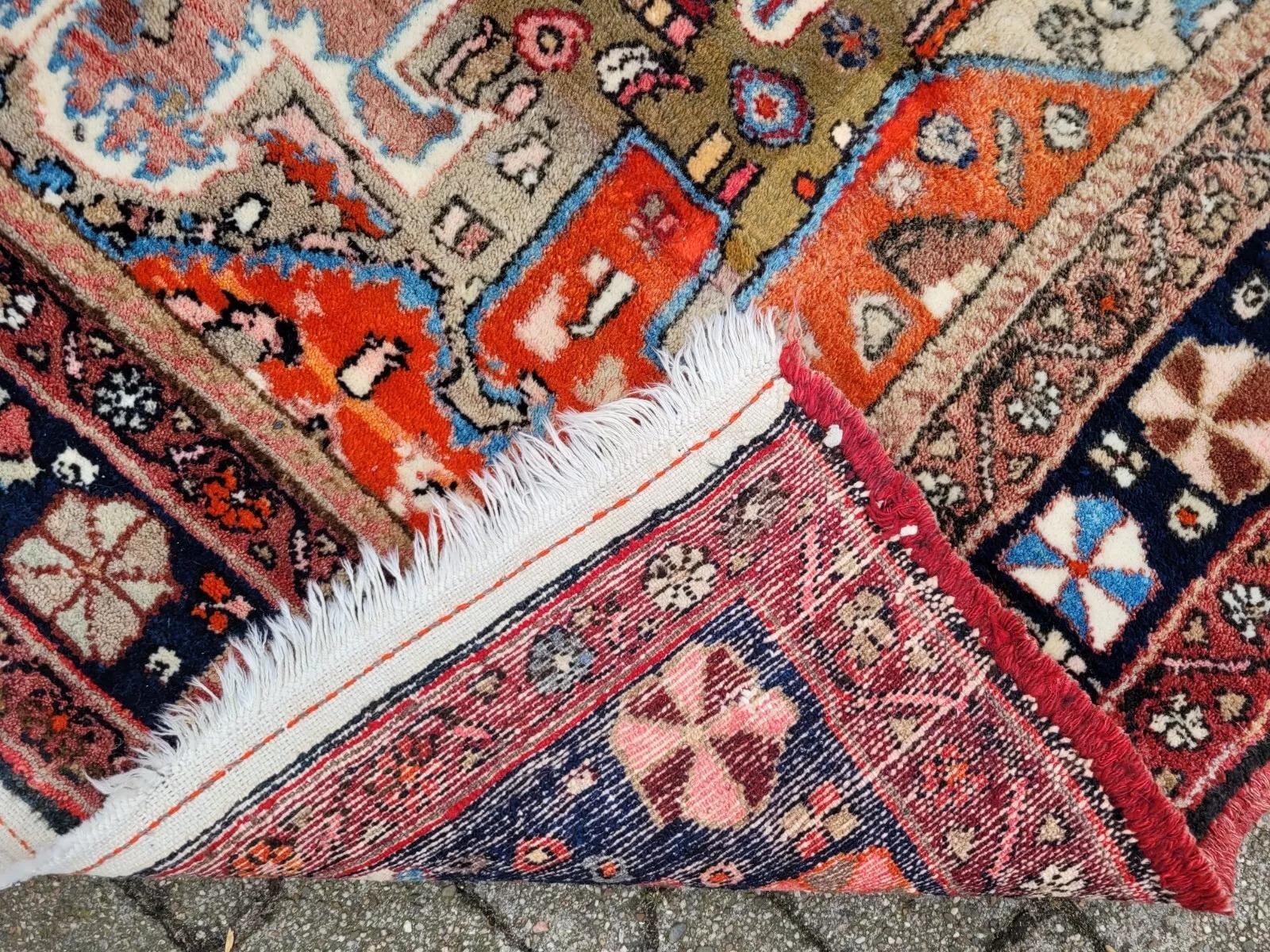 Handmade Antique Persian Malayer Rug 4.7' x 6.9' (143 x 209 cm), 1950s - 2K05 (Wolle) im Angebot
