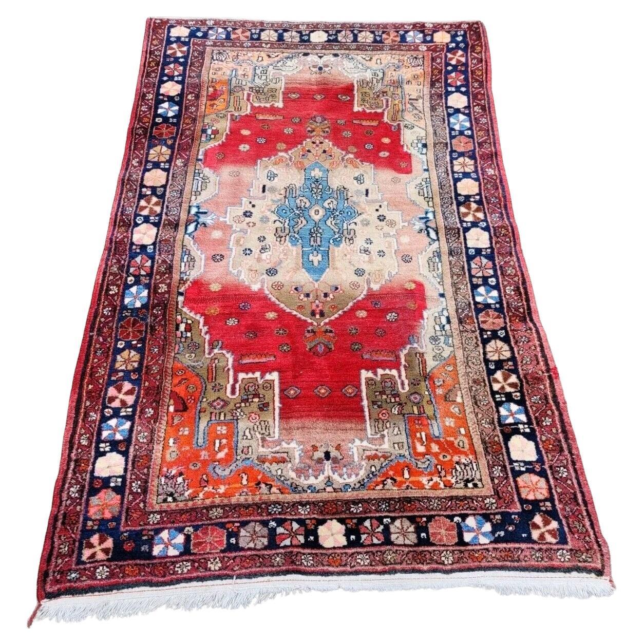 Handmade Antique Persian Malayer Rug 4.7' x 6.9' (143 x 209 cm), 1950s - 2K05