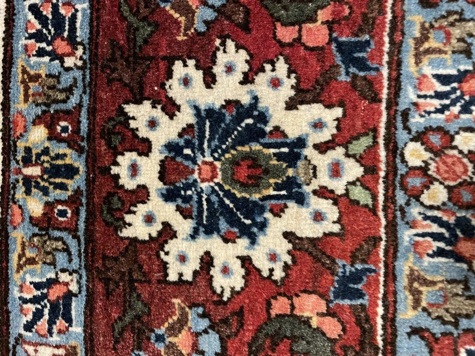 Alfombra persa antigua Malayer hecha a mano 4.8' x 7.1' 1930s - 1N81 mediados del siglo XX en venta