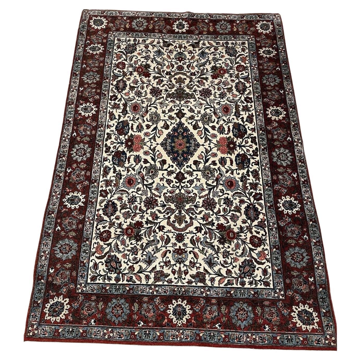 Alfombra persa antigua Malayer hecha a mano 4.8' x 7.1' 1930s - 1N81