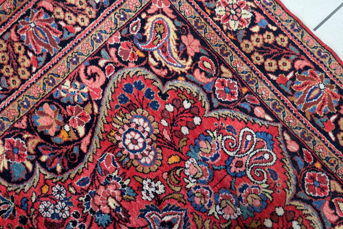 Handmade Antique Persian Mashad Rug 5.2' x 6.7' 1930s - 1С1160 For Sale 2