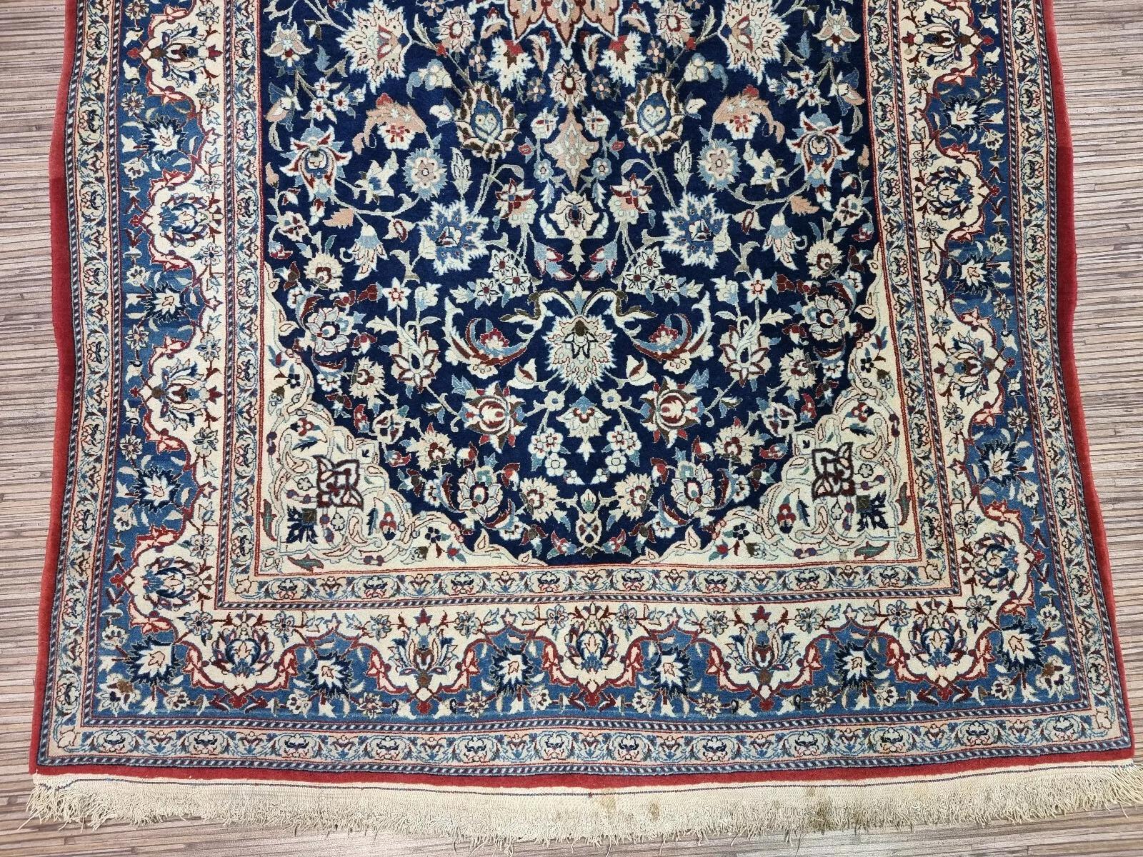 Tapis persan ancien Nain fait à la main 3,4' x 6,1' 1920 - 1D183 Bon état - En vente à Bordeaux, FR