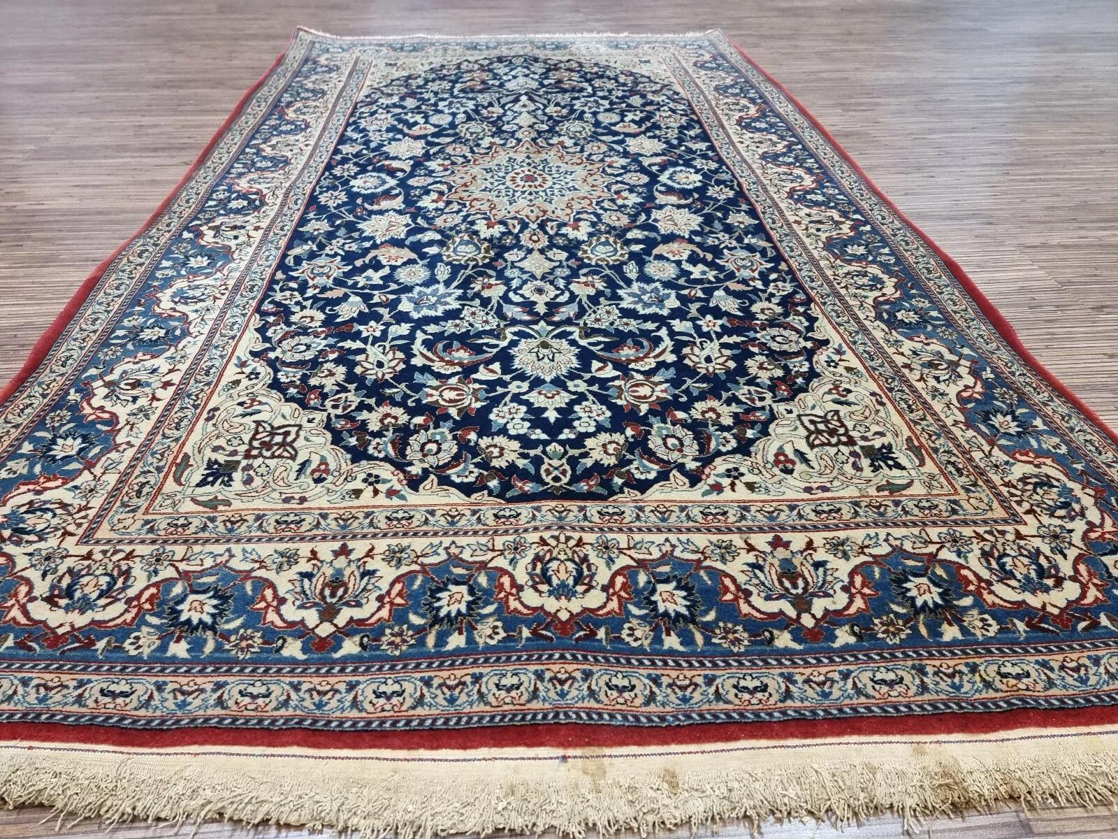 Tapis persan ancien Nain fait à la main 3,4' x 6,1' 1920 - 1D183 en vente 2