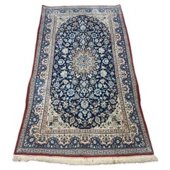 Handgefertigter antiker persischer Nain-Teppich 3.4' x 6.1' 1920er Jahre - 1D183