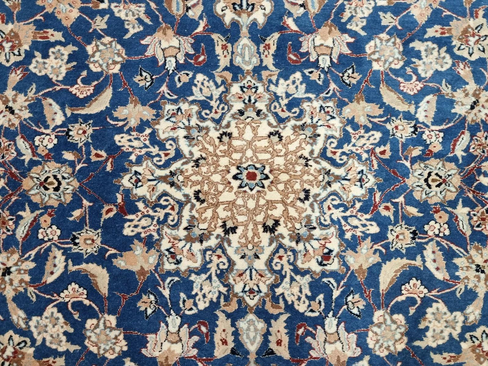 Early 20th Century Handmade Antique Persian Nain Rug 3.9' x 5.4' 1920s - 1D182 For Sale