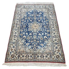 Alfombra Persa Nain Antigua Hecha a Mano 3.9' x 5.4' 1920s - 1D182