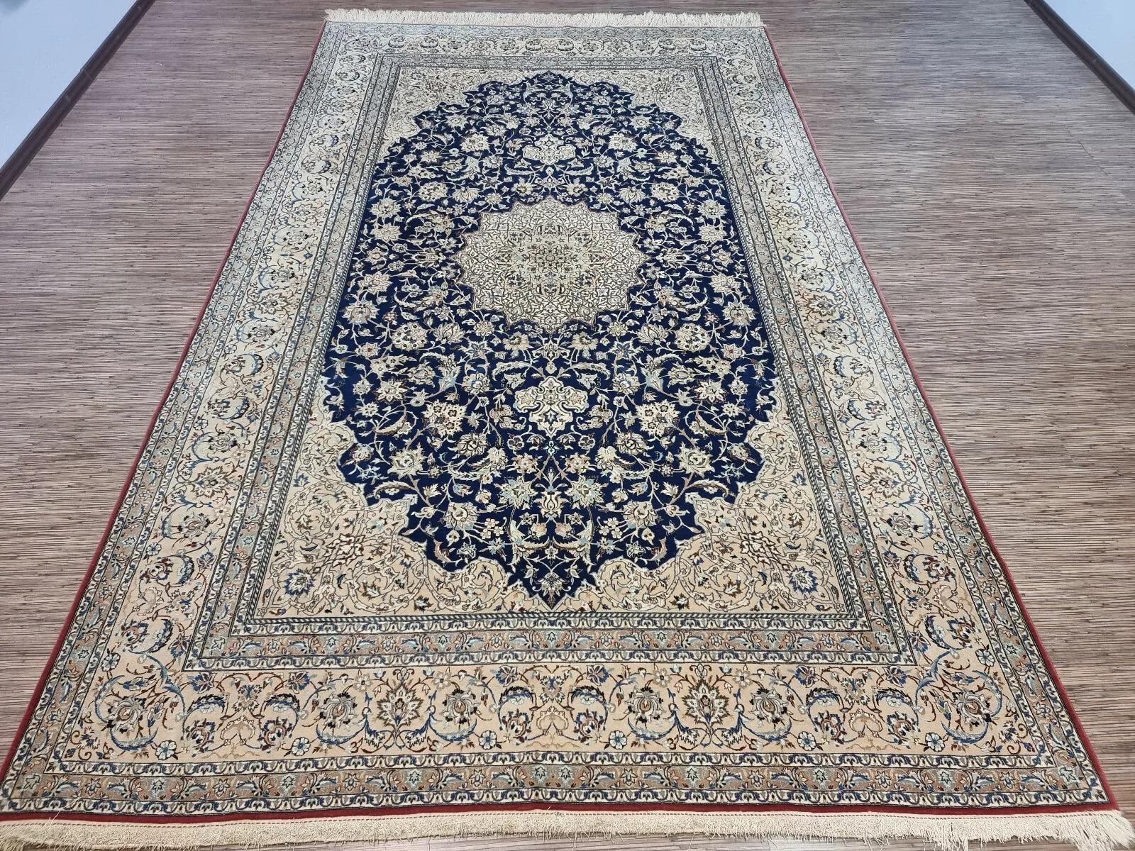 Tapis persan ancien Nain fait à la main 7,1 x 11,5' 1920 - 1D181 en vente 4