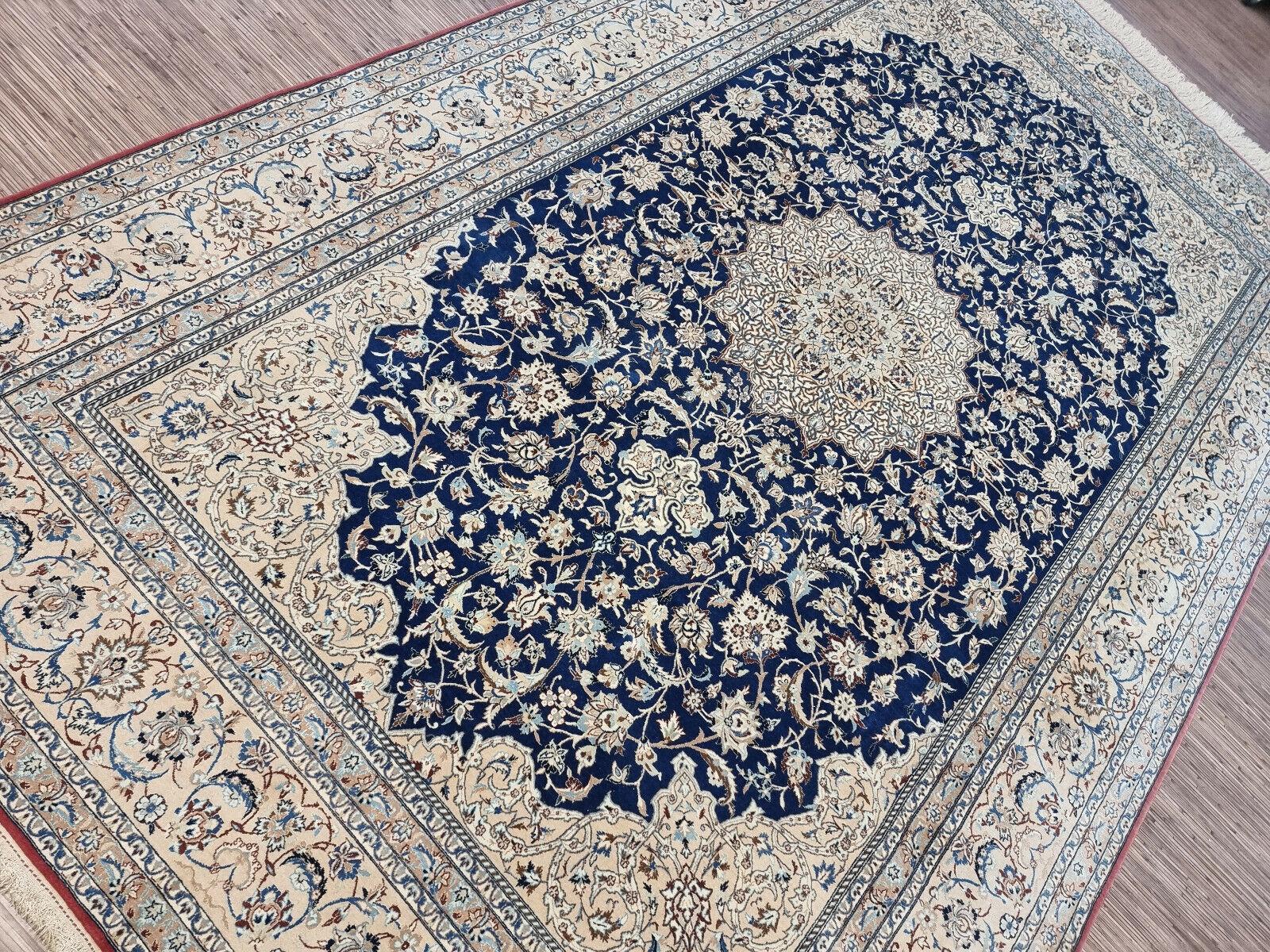 Tapis persan ancien Nain fait à la main 7,1 x 11,5' 1920 - 1D181 en vente 6