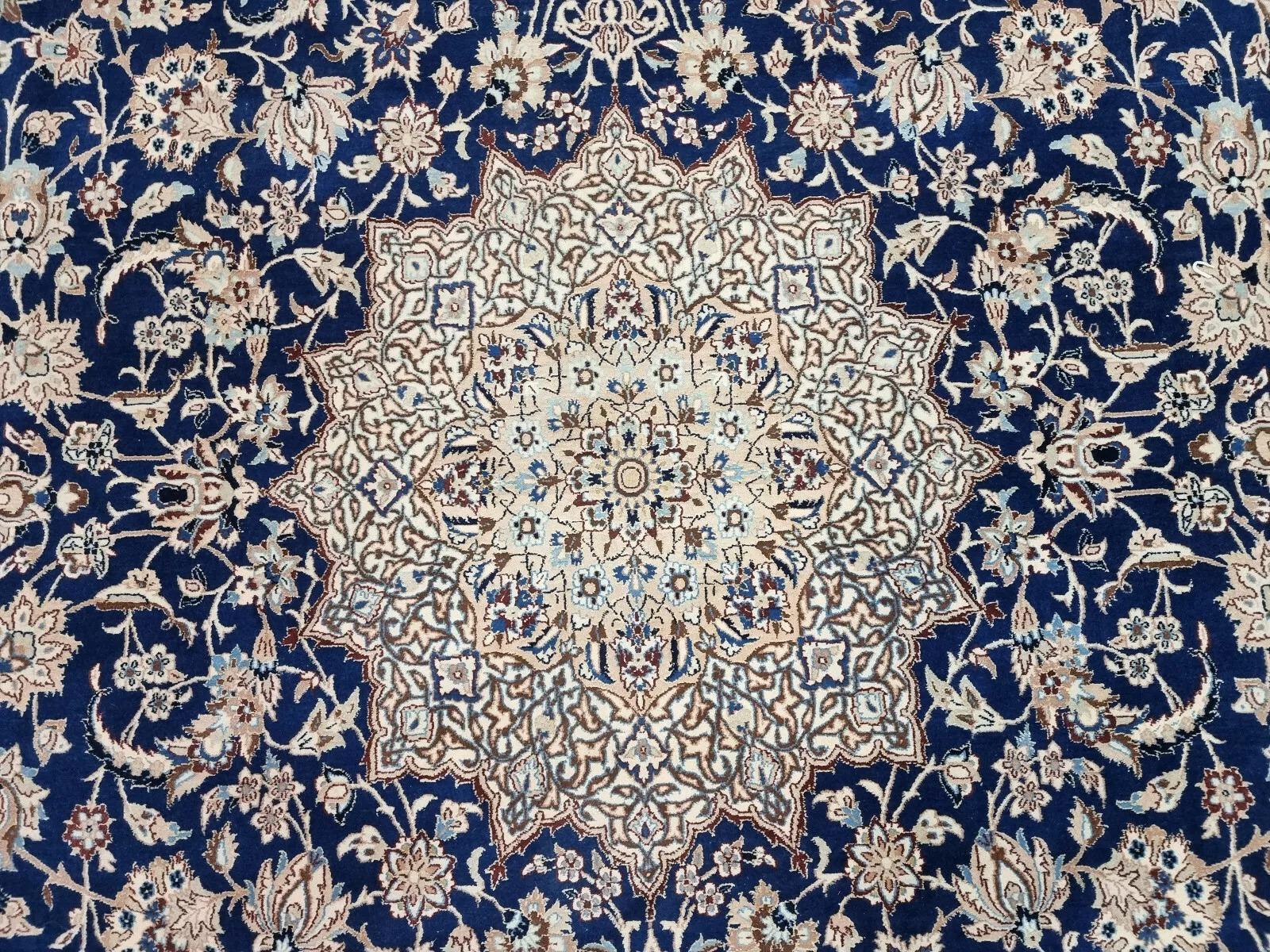 Tapis persan ancien Nain fait à la main 7,1 x 11,5' 1920 - 1D181 Bon état - En vente à Bordeaux, FR
