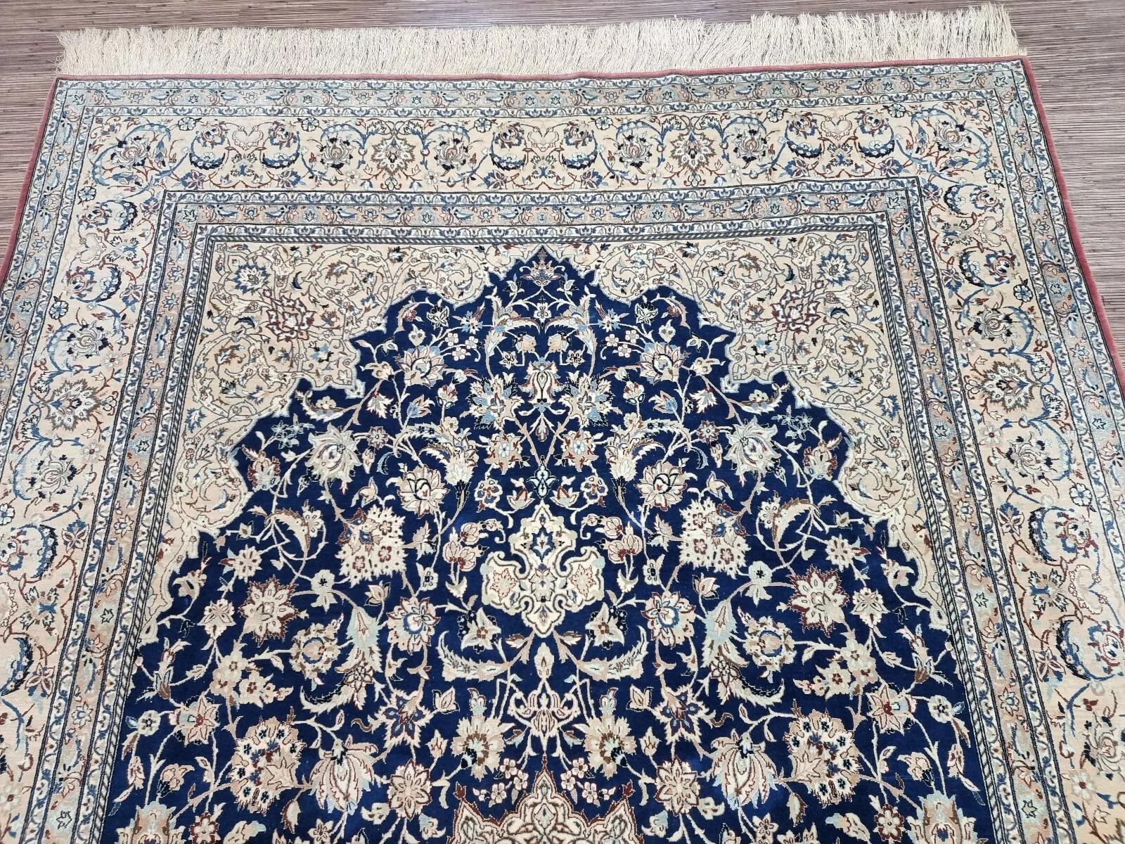 Laine Tapis persan ancien Nain fait à la main 7,1 x 11,5' 1920 - 1D181 en vente