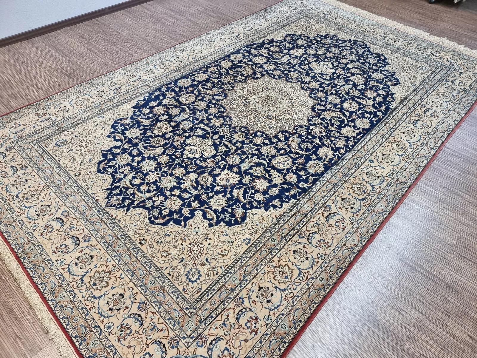 Tapis persan ancien Nain fait à la main 7,1 x 11,5' 1920 - 1D181 en vente 1