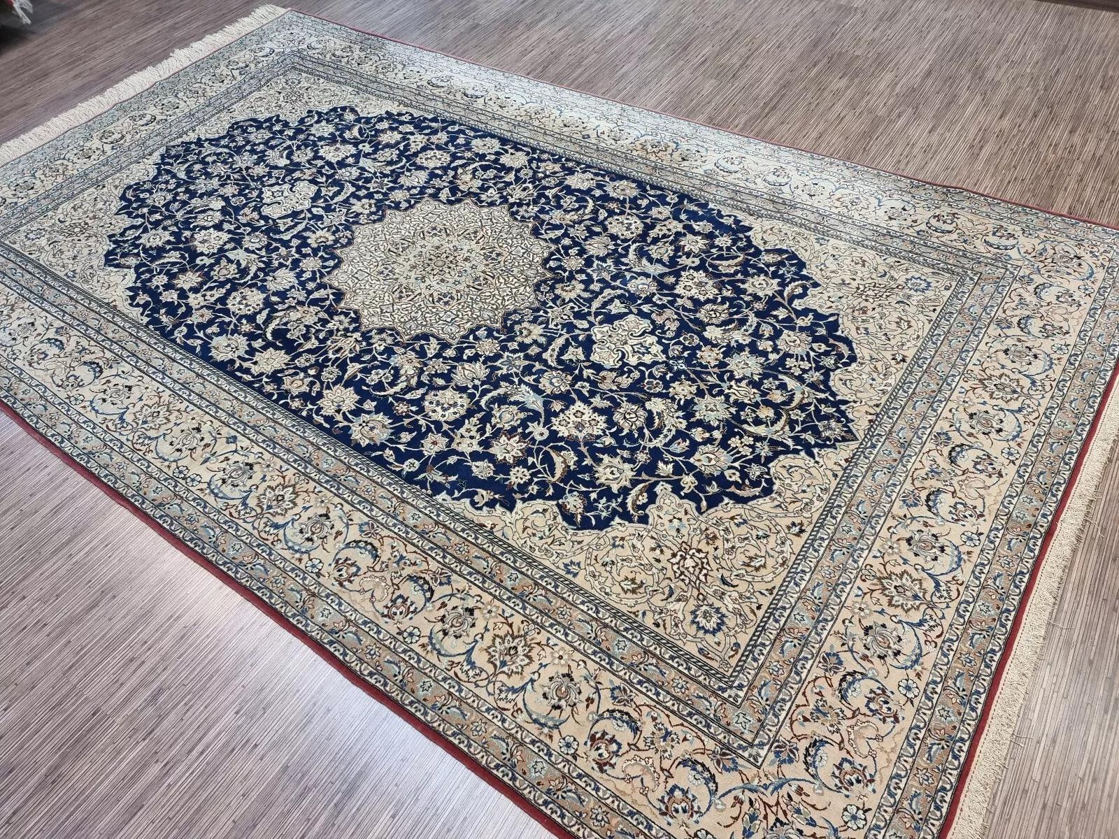 Tapis persan ancien Nain fait à la main 7,1 x 11,5' 1920 - 1D181 en vente 3