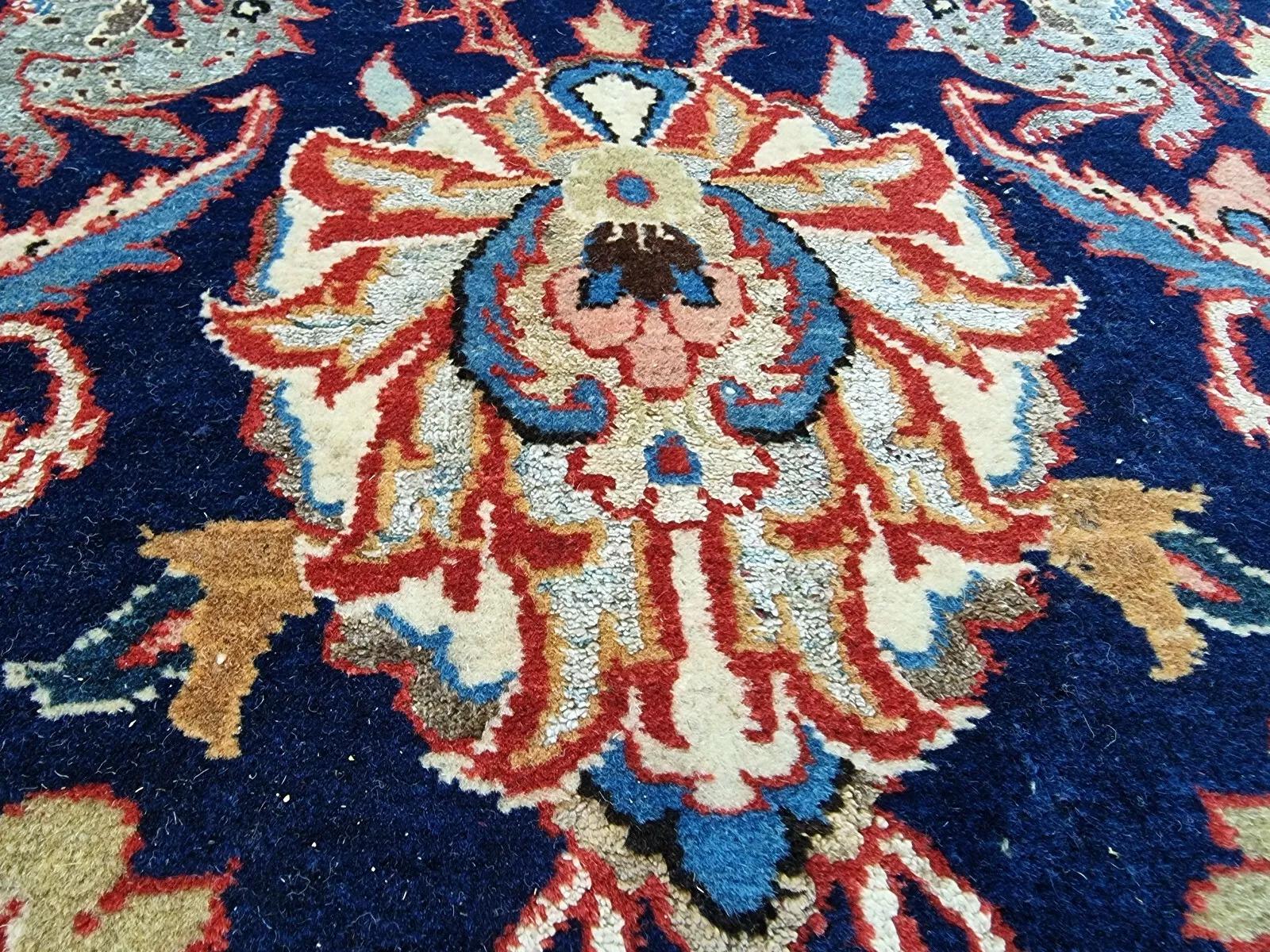 Hand-Knotted Handmade Antique Persian Qum Rug Wool And Silk 7.4' x 12.8', 1930s - 1D124