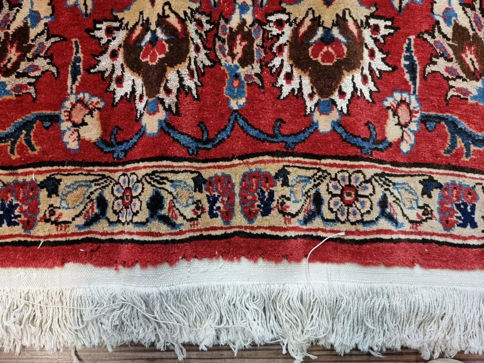 Handmade Antique Persian Qum Rug Wool And Silk 7.4' x 12.8', 1930s - 1D124 In Good Condition In Bordeaux, FR