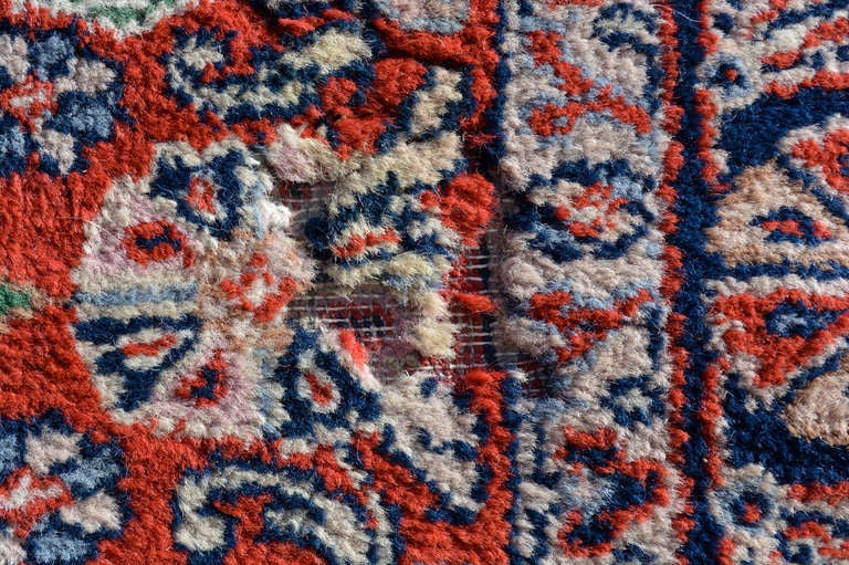 Unknown  Antique Persian Rug Hand Knotted Red Green & Blue Tapestry, 1950s