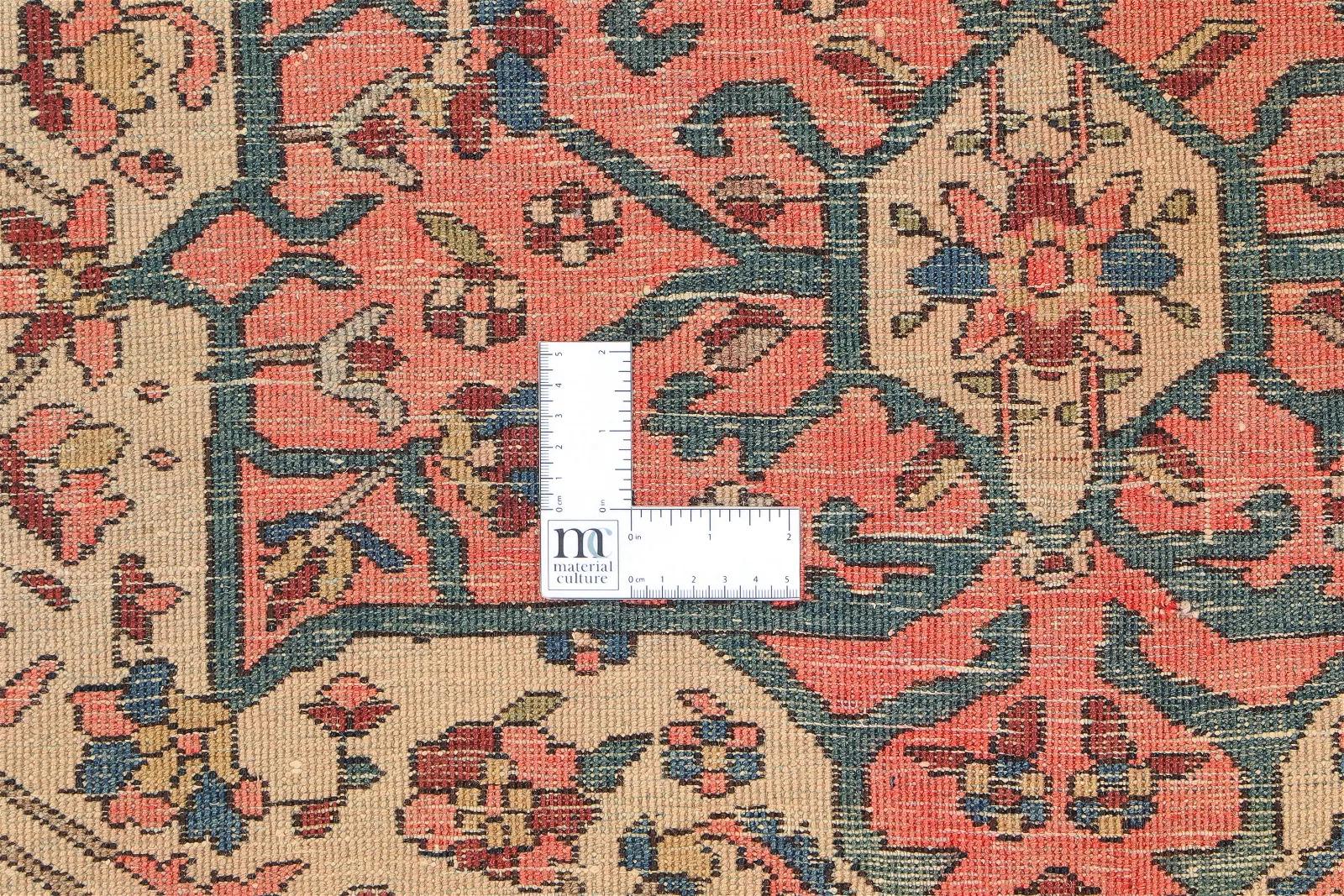 Handgefertigter antiker persischer Sarauk Farahan-Teppich 4.3' x 6,10', 1900er Jahre - 2B31 im Zustand „Gut“ im Angebot in Bordeaux, FR