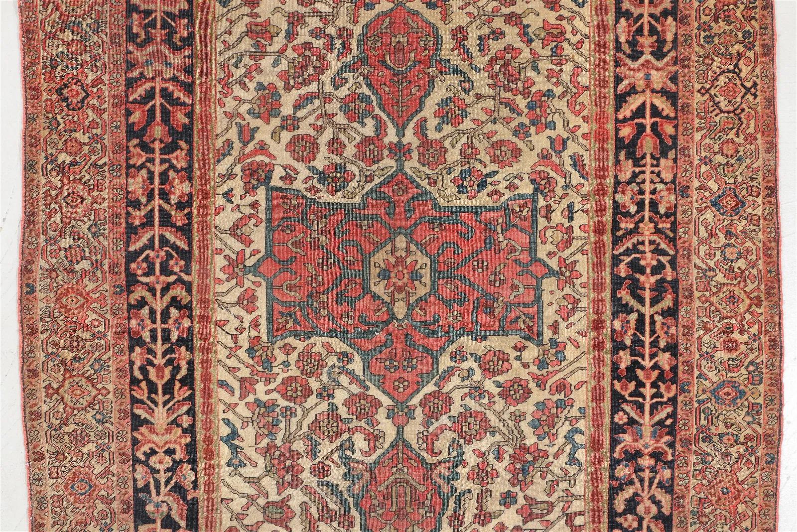 Wool Handmade Antique Persian Sarauk Farahan Rug 4.3' x 6.10', 1900s - 2B31 For Sale