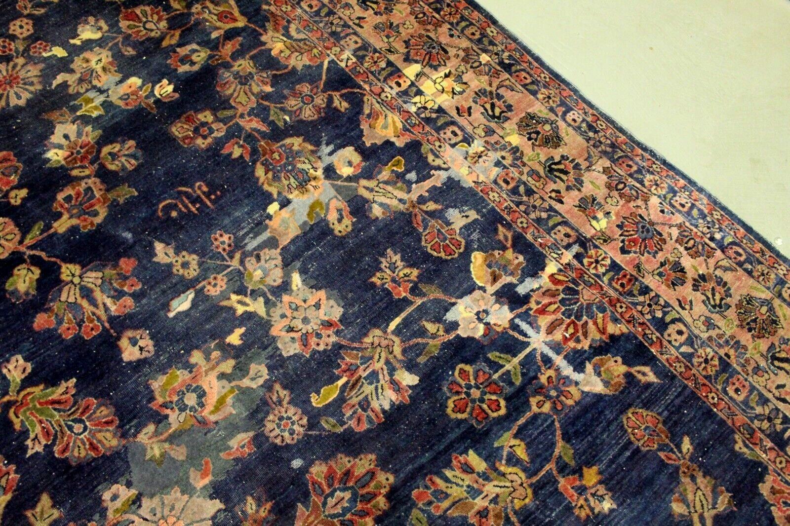 Handgefertigter antiker persischer Sarouk-Teppich - 12,1' x 8,9' (370 x 270 cm), 1900er Jahre 1K02 im Angebot 3