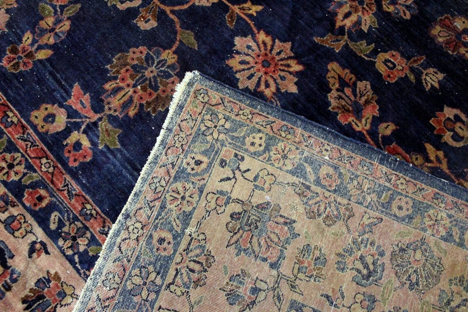 Handgefertigter antiker persischer Sarouk-Teppich - 12,1' x 8,9' (370 x 270 cm), 1900er Jahre 1K02 im Angebot 4