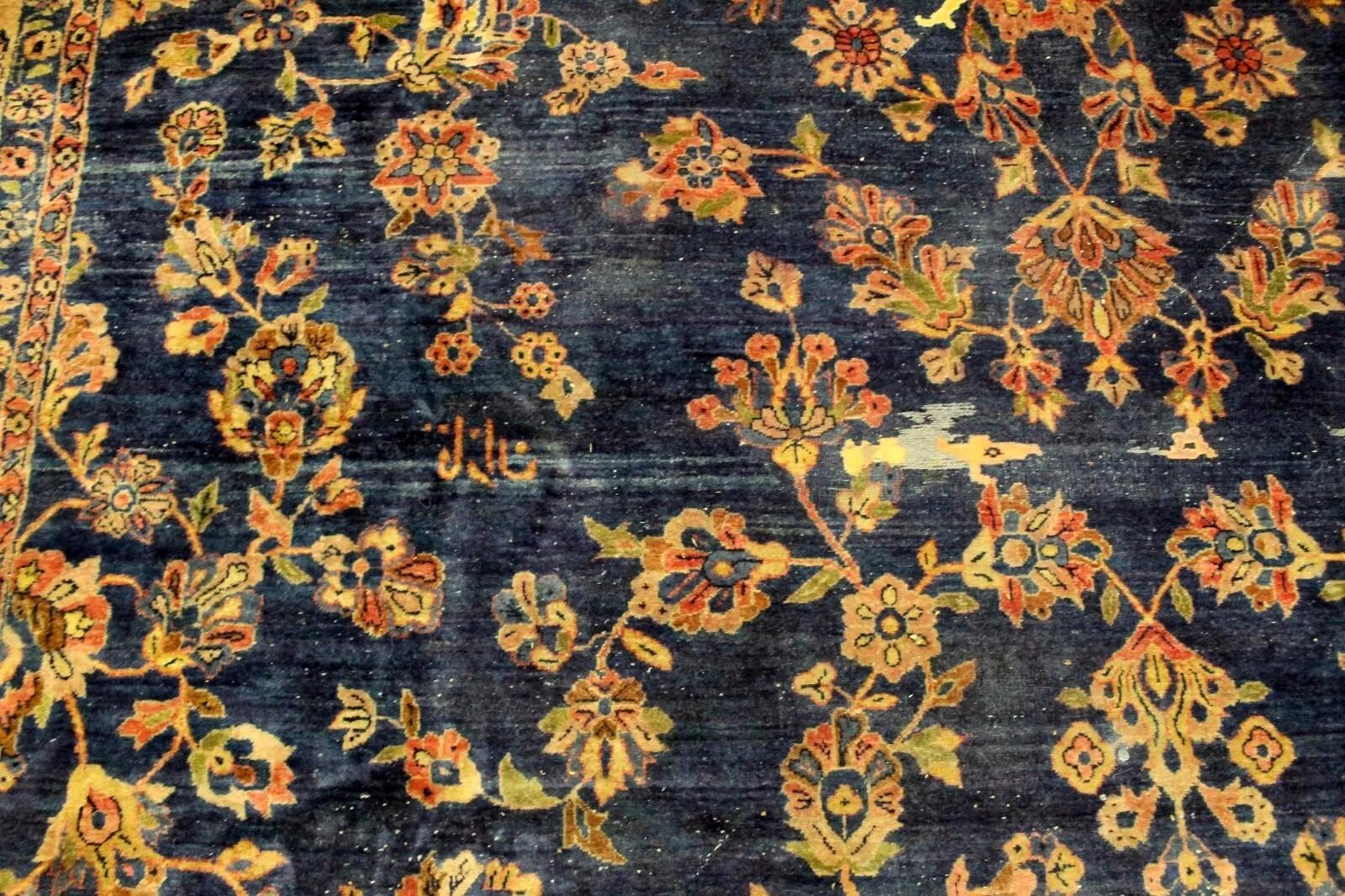 Handgefertigter antiker persischer Sarouk-Teppich - 12,1' x 8,9' (370 x 270 cm), 1900er Jahre 1K02 (Deutsch) im Angebot