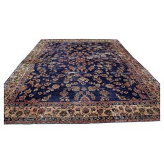 Handgefertigter antiker persischer Sarouk-Teppich - 12,1' x 8,9' (370 x 270 cm), 1900er Jahre 1K02