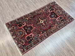 Handmade Antique Persian Sarouk Rug 2.1' x 4' 1910s - 1D150