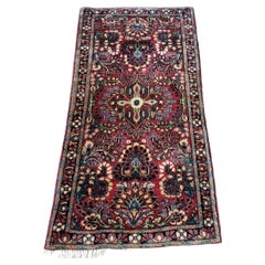 Alfombra persa antigua Sarouk hecha a mano 2,1' x 4' Década de 1910 - 1D150