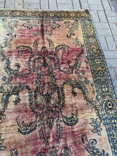 Handmade Antique Persian Sarouk Rug 4' x 6', 1890s - 2B94