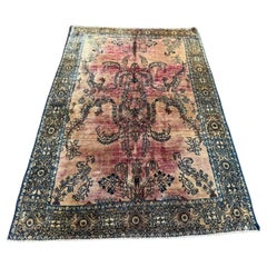 Handmade Antique Persian Sarouk Rug 4' x 6', 1890s - 2B94
