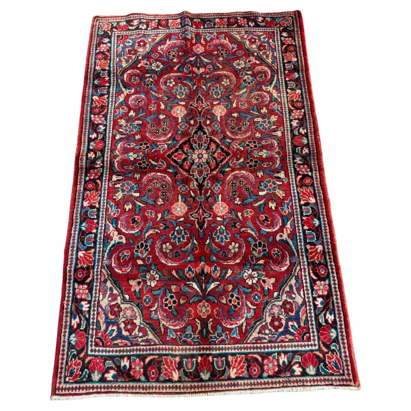 Handgefertigter antiker persischer Sarouk-Teppich 4' x 6,8', 1920er Jahre - 2B93