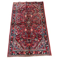 Handmade Antique Persian Sarouk Rug 4' x 6.8', 1920s - 2B93