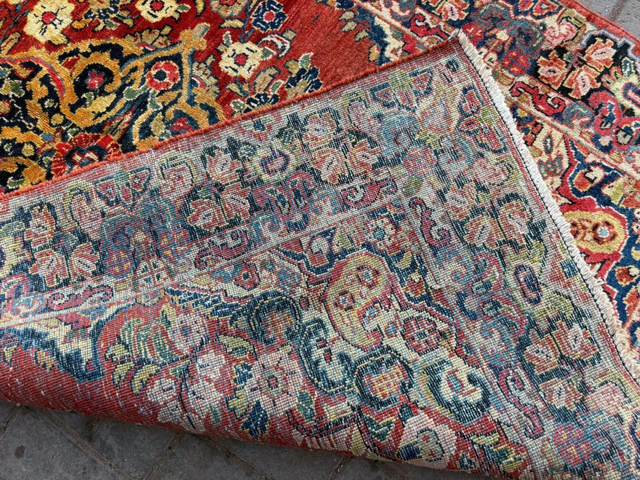 Handgefertigter antiker persischer Sarouk-Teppich 4,3' x 6,4', 1920er Jahre - 2B95 (Französisch) im Angebot