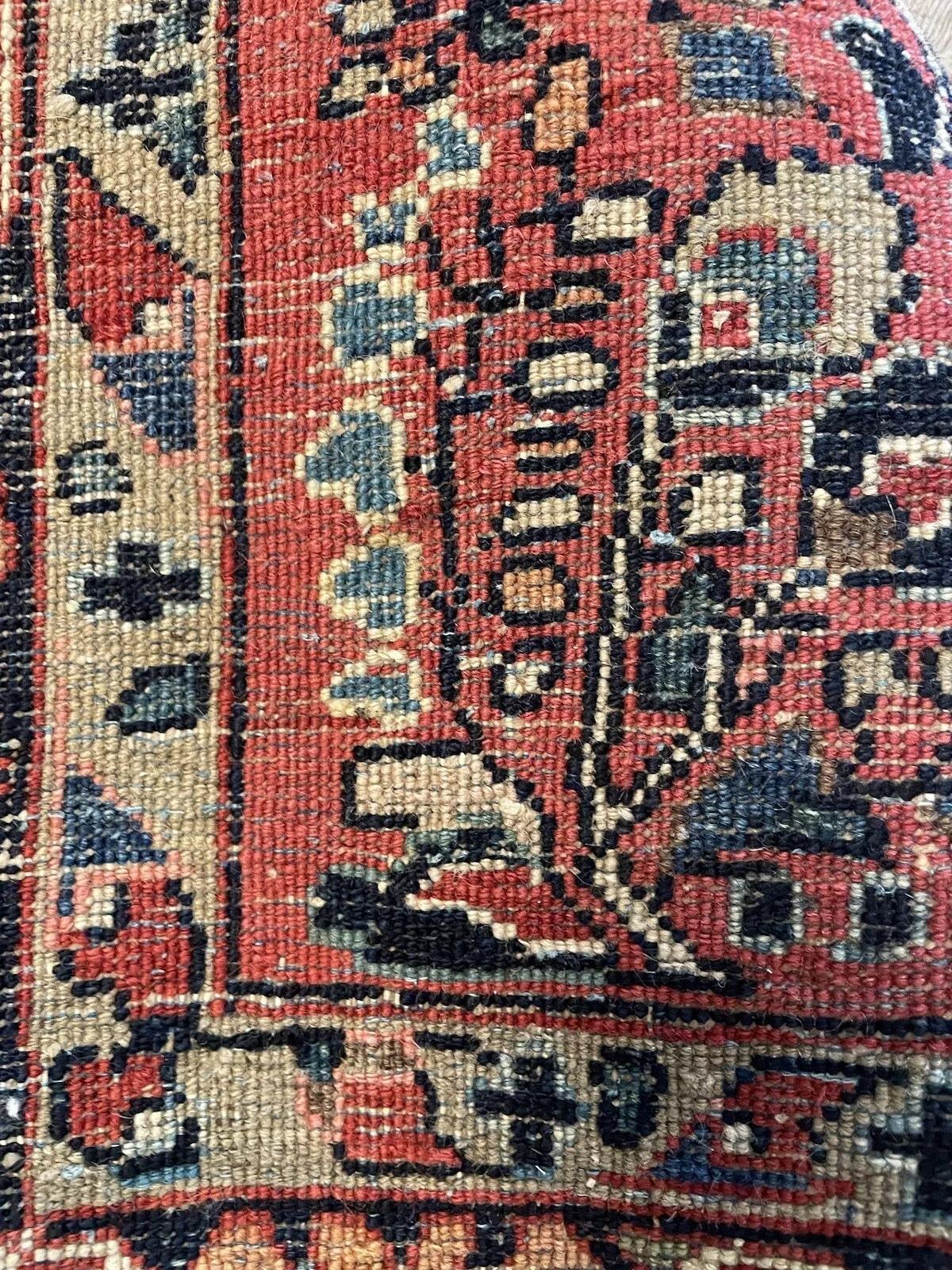 Tapis Sarouk persan ancien fait à la main 4.3' x 6,5', années 1920 - 1N25 en vente 1