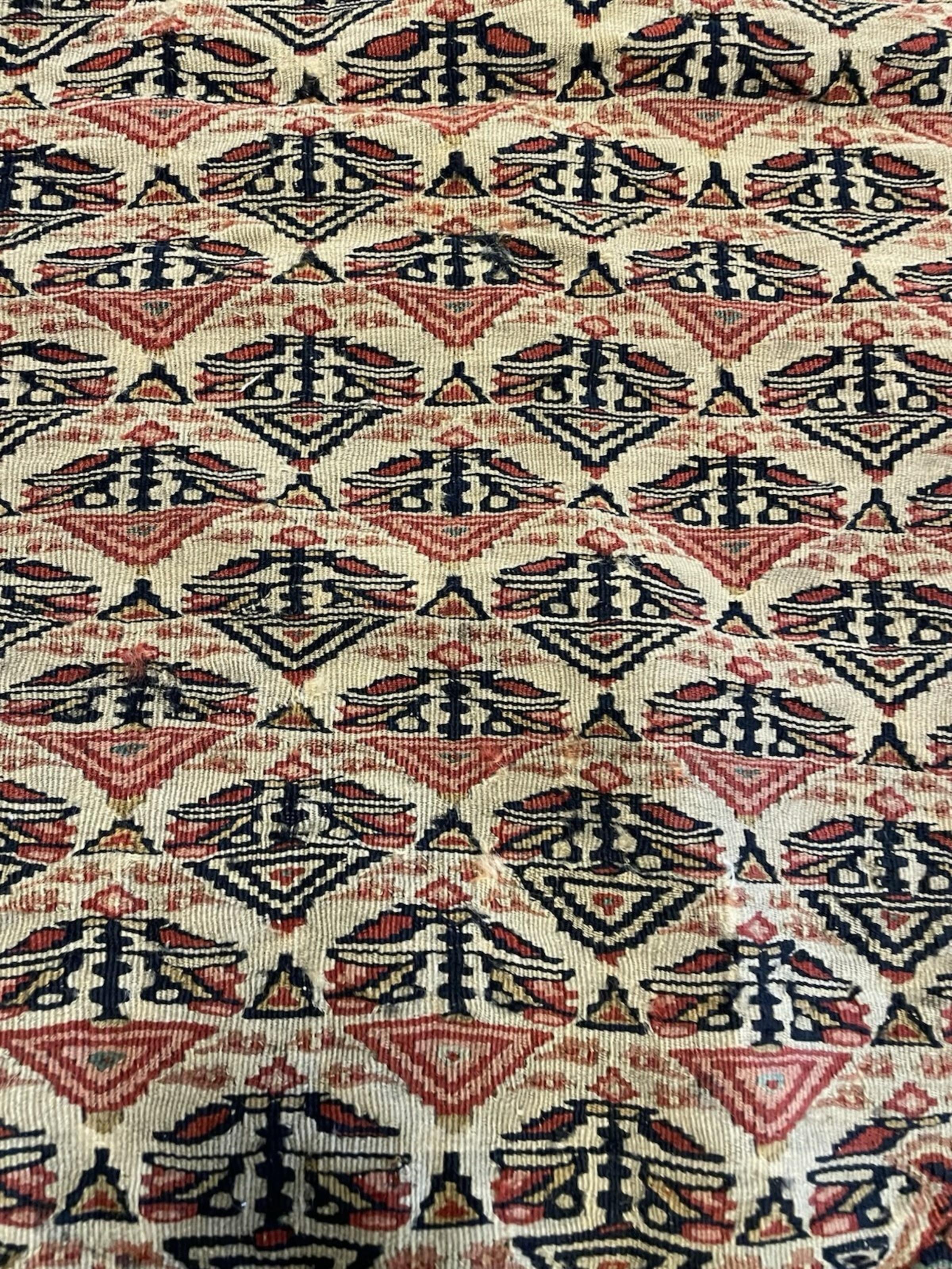 Alfombra persa antigua Senneh Kilim hecha a mano 3,11' x 5,6', década de 1880 - 1N109 en venta 5