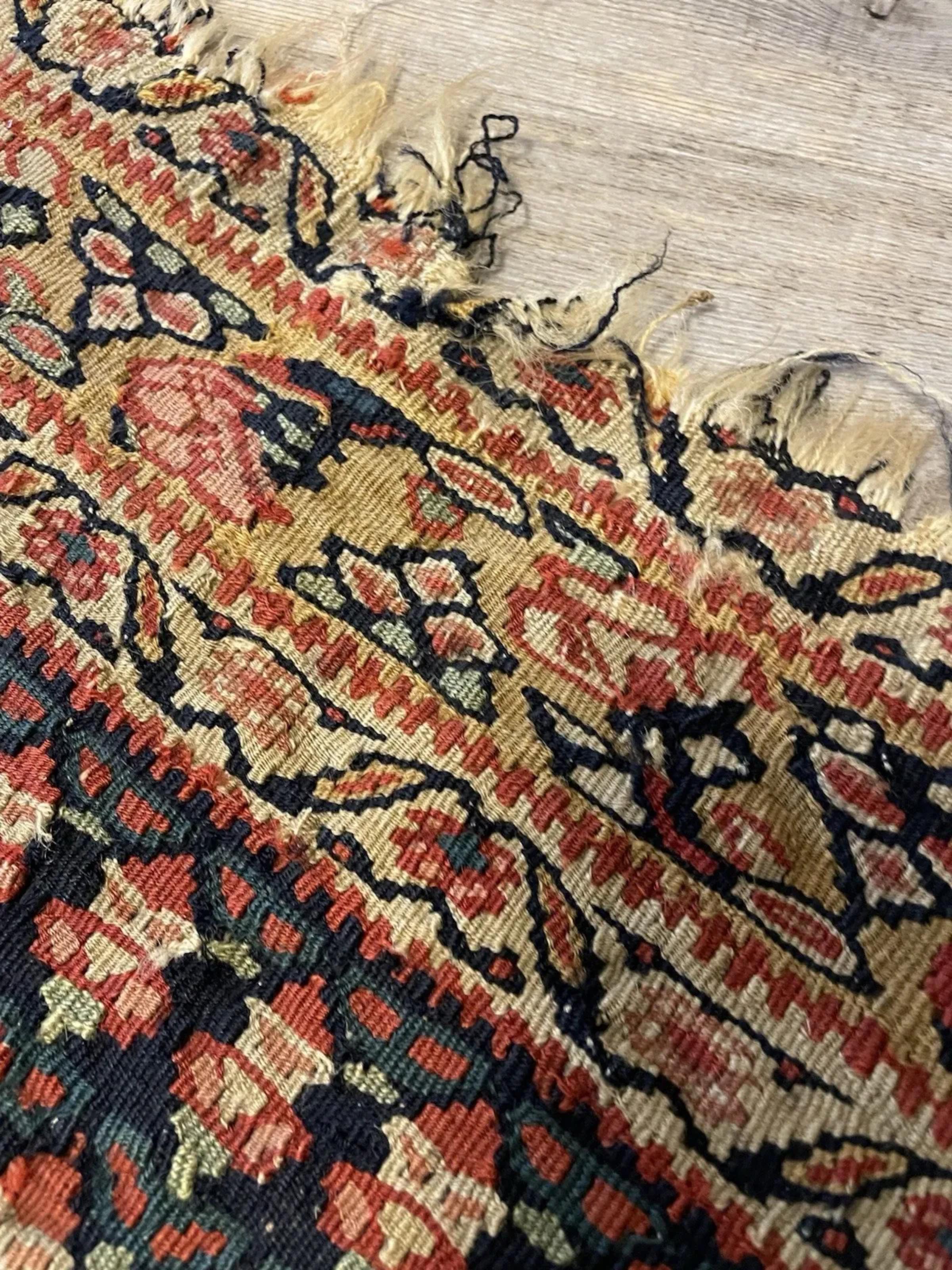 Alfombra persa antigua Senneh Kilim hecha a mano 3,11' x 5,6', década de 1880 - 1N109 en Bueno estado para la venta en Bordeaux, FR
