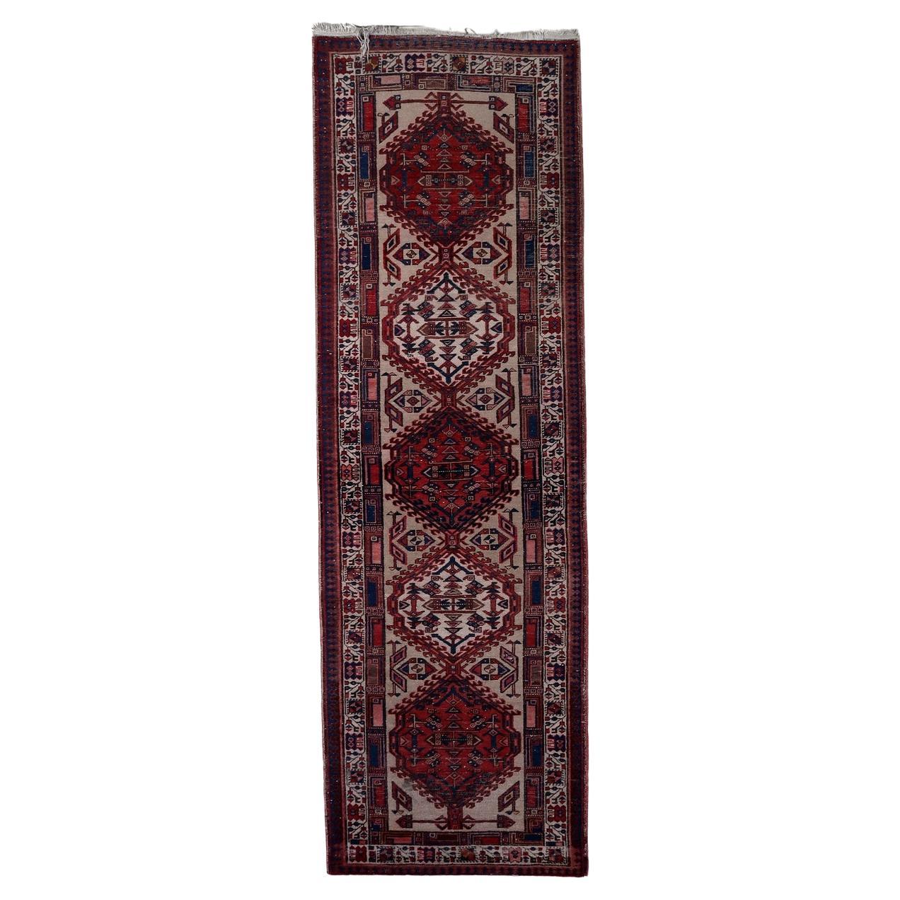 Tapis de couloir persan Serab ancien fait à la main 3,3' x 10,6' 1920 - 1C1165