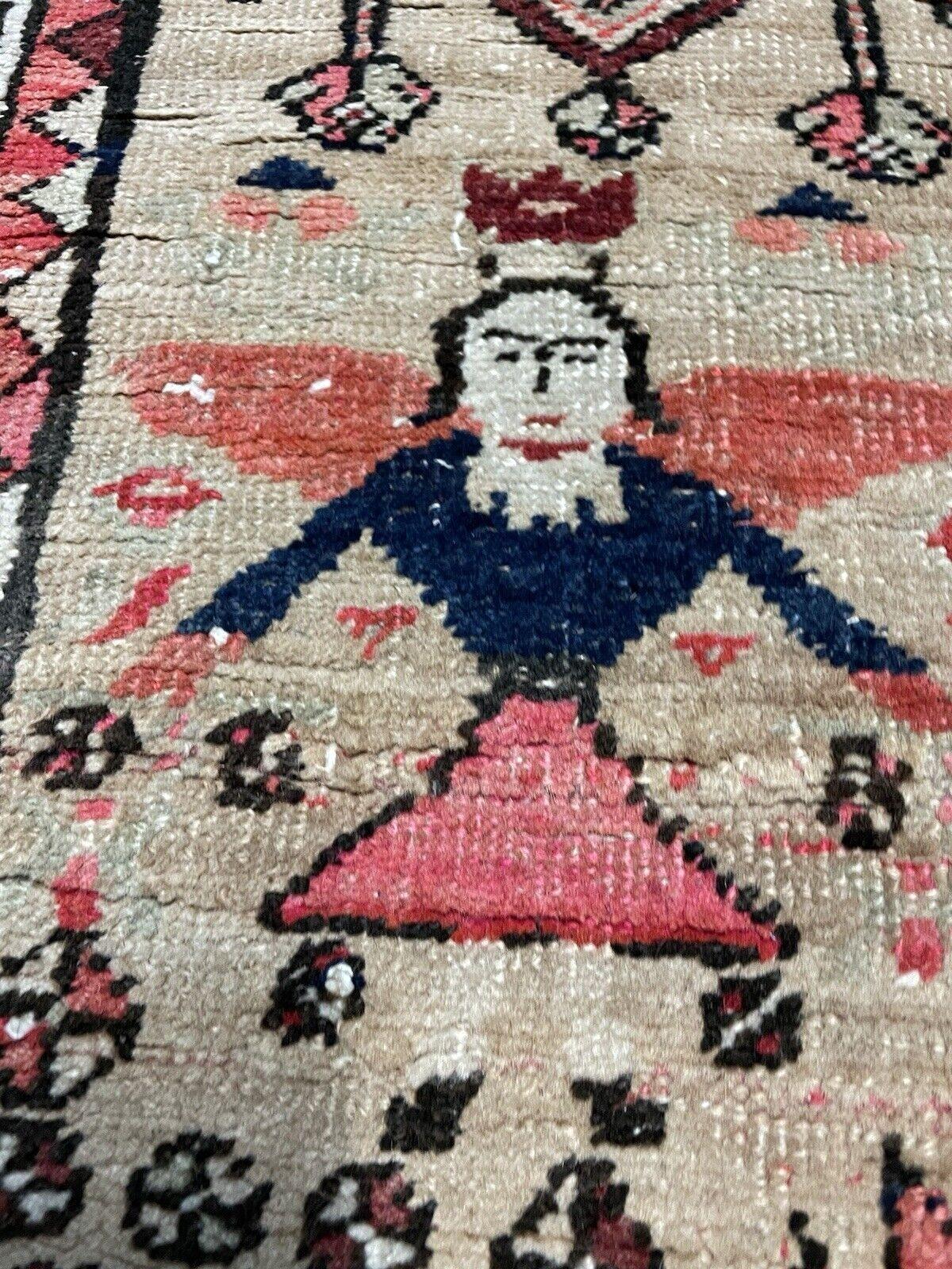 Handmade Antique Persian Seraband Collectible Rug 4.3' x 7.4' 1900s - 1N78 For Sale 5