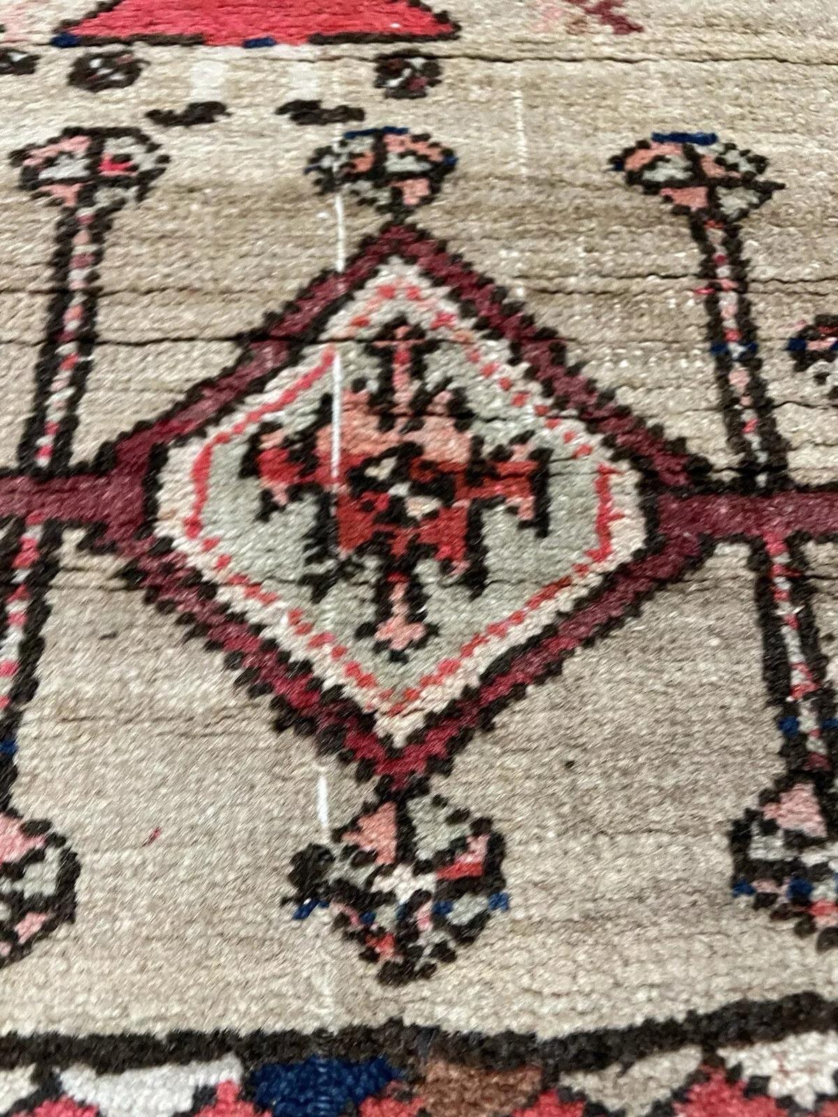 Hand-Knotted Handmade Antique Persian Seraband Collectible Rug 4.3' x 7.4' 1900s - 1N78 For Sale