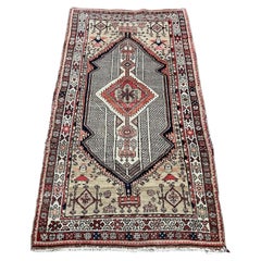 Handmade Antique Persian Seraband Collectible Rug 4.3' x 7.4' 1900s - 1N78