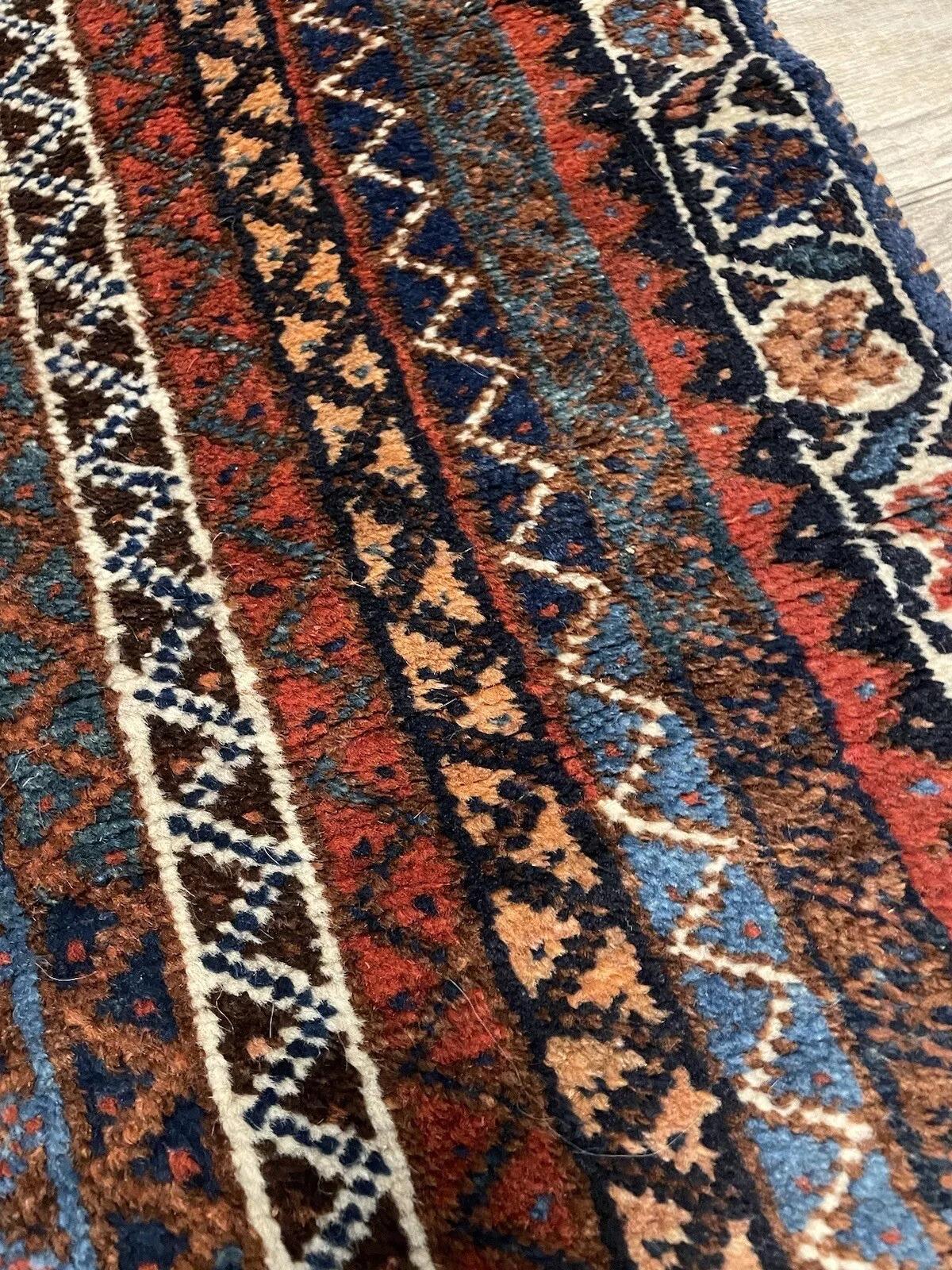 Tapis persan Shiraz ancien de collection fait à la main 2,2' x 3', 1880s - 1N50 Bon état - En vente à Bordeaux, FR