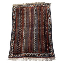 Tappeto antico da collezione persiano Shiraz fatto a mano 2,2' x 3', 1880 - 1N50