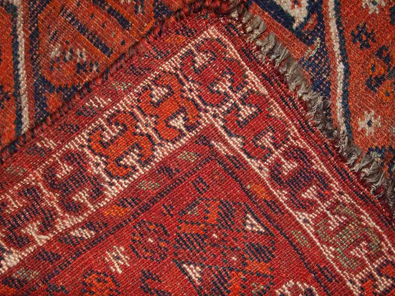 Handgefertigter antiker persischer Shiraz-Teppich im Used-Look, 1900er Jahre, 1C810 im Angebot 2