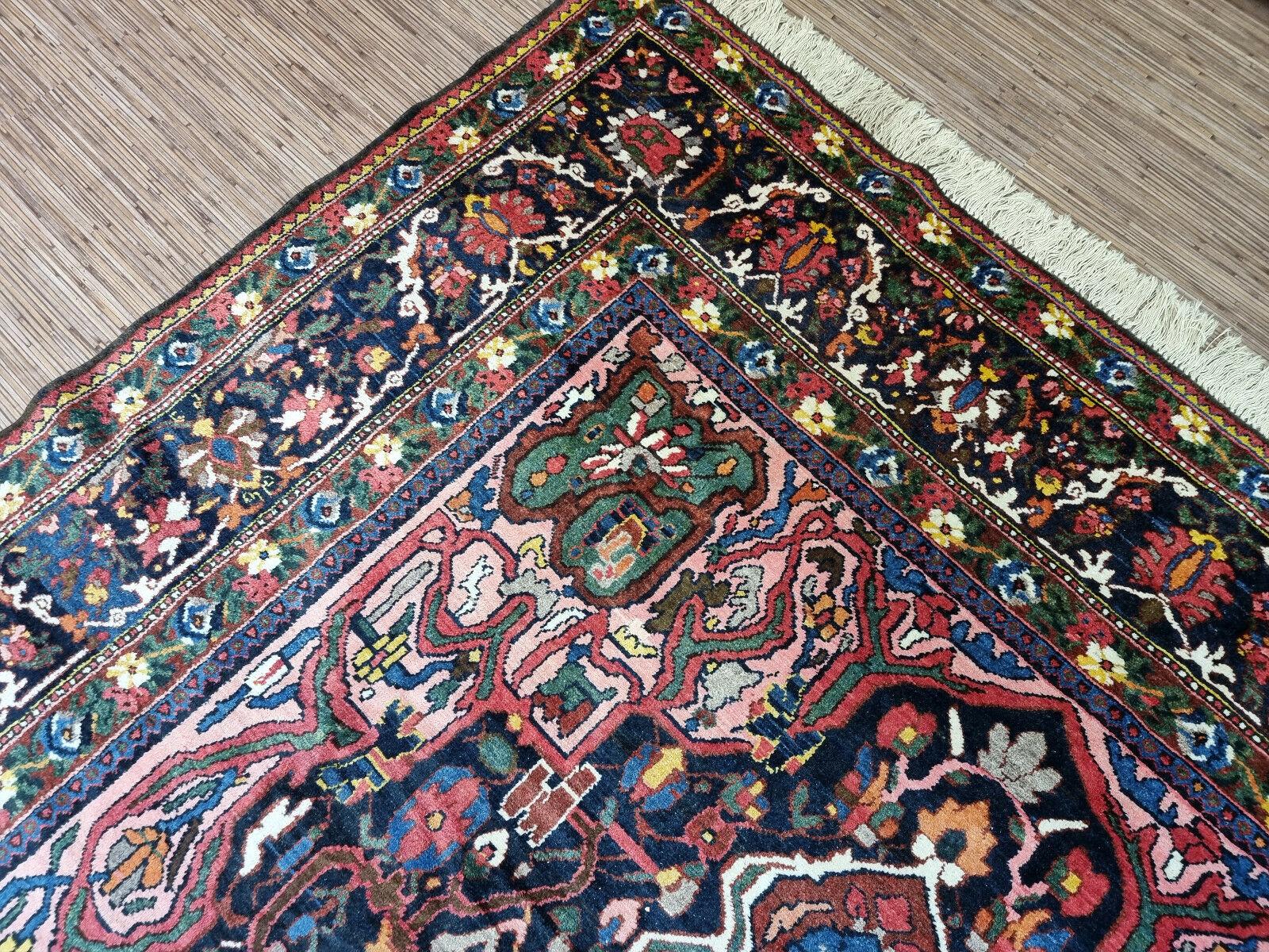 Wool Handmade Antique Persian Style Bakhtiari Rug 7.2' x 13.2', 1920s - 1D74 For Sale