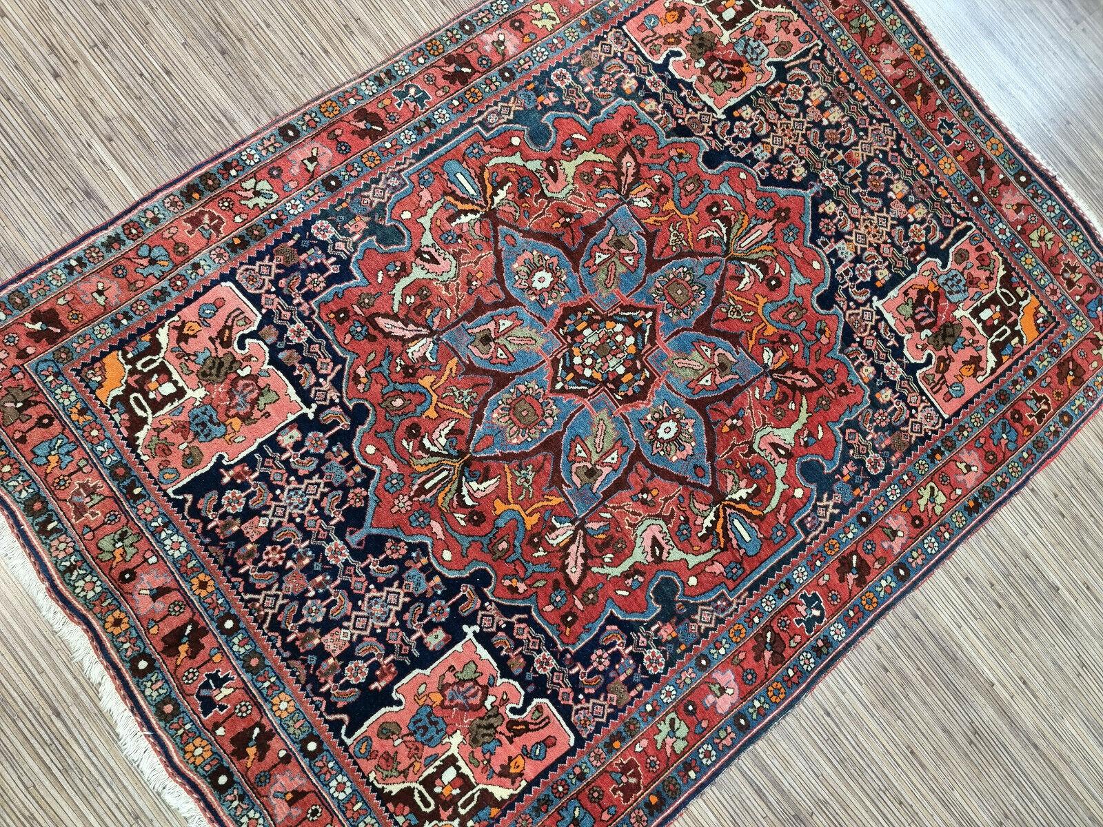 Handgefertigter antiker Bidjar-Teppich im persischen Stil 3.8' x 5.3', 1910er Jahre - 1D100 im Angebot 4