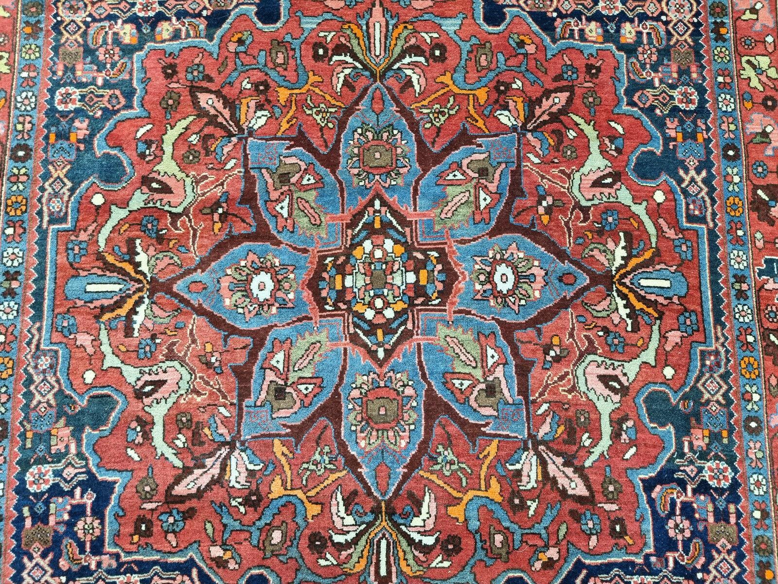 Handmade Antique Persian Style Bidjar Rug 3.8' x 5.3', 1910s - 1D100 For Sale 2