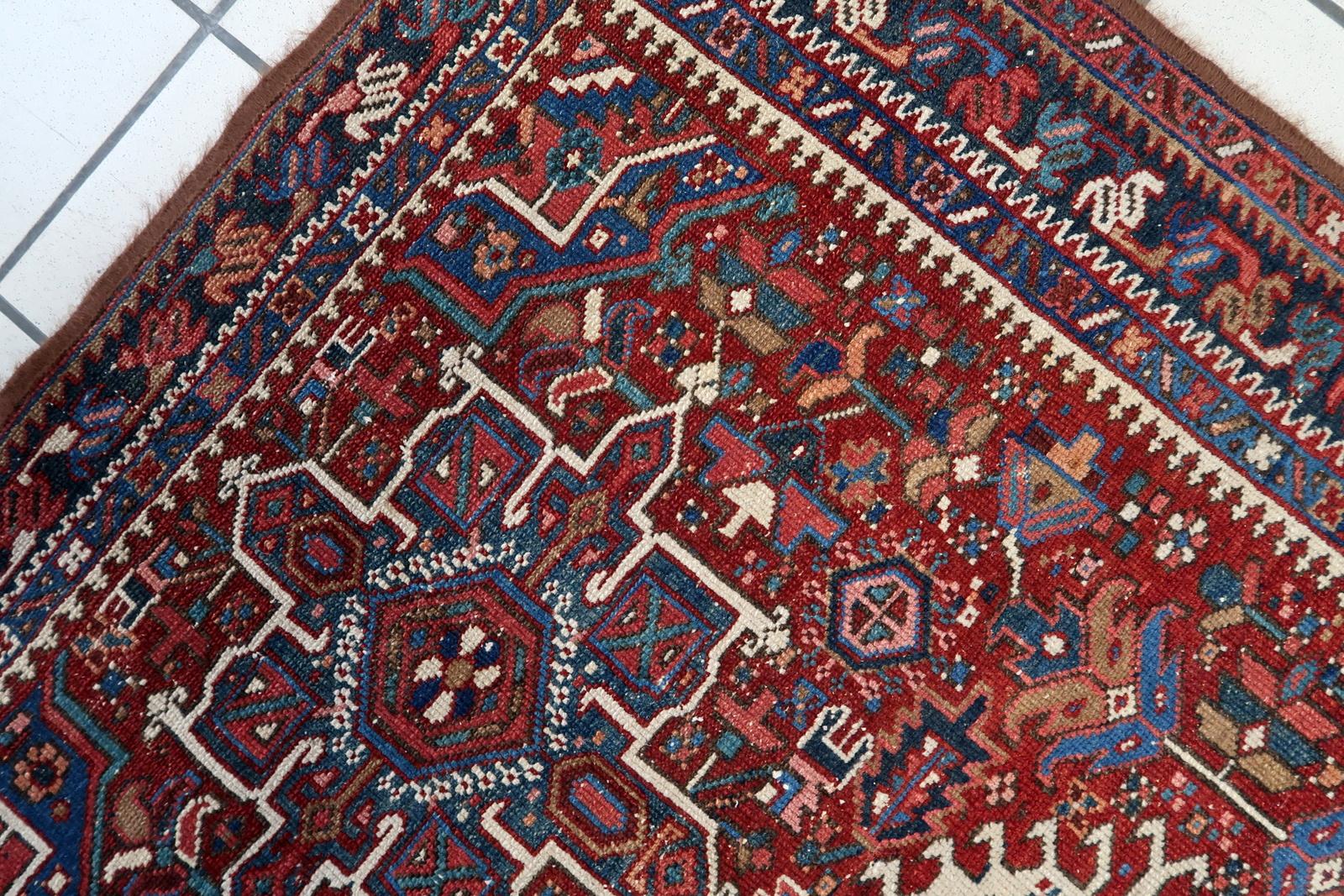 Handmade Antique Persian Style Hamadan Rug 3.4' x 4.2', 1930s - 1C1123 For Sale 1