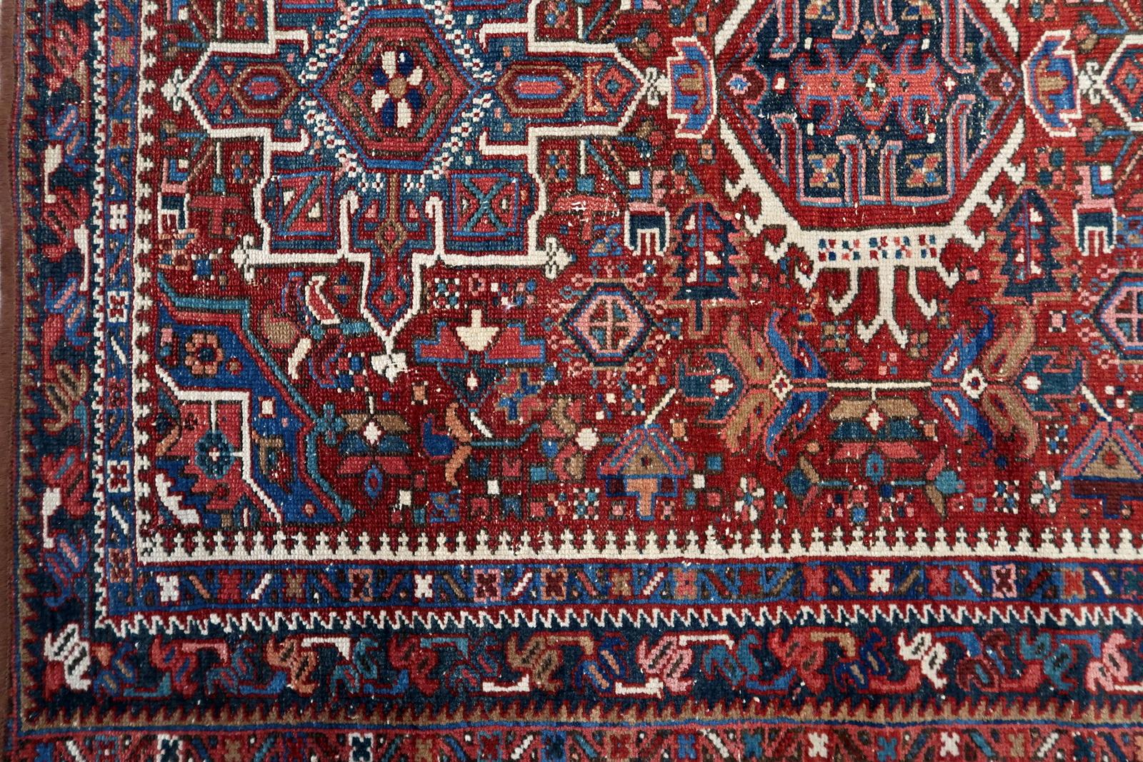 Handmade Antique Persian Style Hamadan Rug 3.4' x 4.2', 1930s - 1C1123 For Sale 2