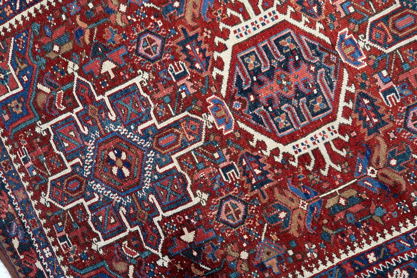 Handmade Antique Persian Style Hamadan Rug 3.4' x 4.2', 1930s - 1C1123 For Sale 3