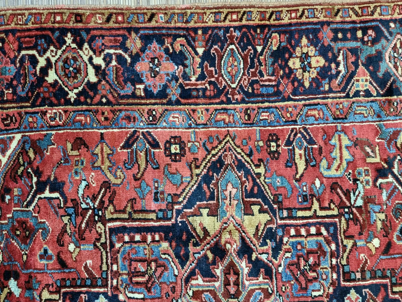 Wool Handmade Antique Persian Style Heriz Rug 5.5' x 8.8', 1920s - 1D123 For Sale